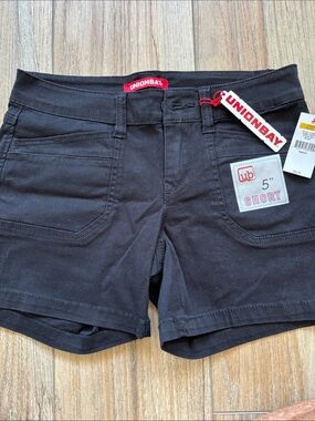 UNIONBAY Black Women's High-Rise 5" Shorts Brand New